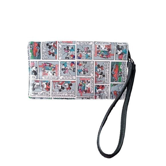 Disney Parks | Mickey & Minnie Mouse Comic Strip Wallet Wristlet | Retro | - Picture 1 of 6